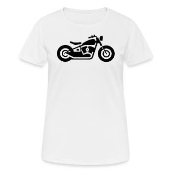 Moto, Bobber - T-shirt respirant Femme - blanc - Devant - AI Model Female 172 dark (172cm)