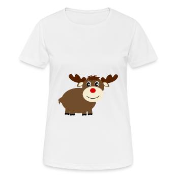 Rentier Elche Weihnachten - Frauen T-Shirt atmungsaktiv - Weiß - Vorne - AI Model Female 172 dark (172cm)