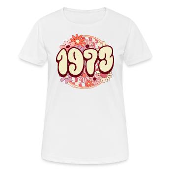 Fête Anniversaire Femme 1973 50 Ans Anniversaire - T-shirt respirant Femme - blanc - Devant - AI Model Female 172 dark (172cm)