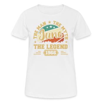 June 1966 The Man, The Myte, The legend, Juni 1966 - Frauen T-Shirt atmungsaktiv - Weiß - Vorne - AI Model Female 172 dark (172cm)