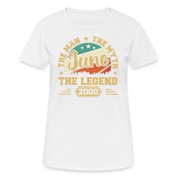 June 2000 The Man, The Myte, The legend, Juni 2000 - Frauen T-Shirt atmungsaktiv - Weiß - Vorne - AI Model Female 172 dark (172cm)