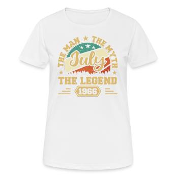 July 1966 The Man, The Myte, The legend, Juli 1966 - Frauen T-Shirt atmungsaktiv - Weiß - Vorne - AI Model Female 172 dark (172cm)