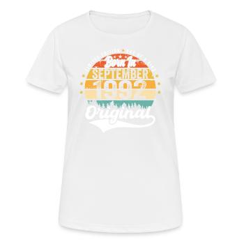 Septembre 1992 Jubilé 1992 Septembre - T-shirt respirant Femme - blanc - Devant - AI Model Female 172 dark (172cm)