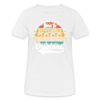 Septembre 2000 Jubilé 2000 Septembre - T-shirt respirant Femme - blanc - Devant - AI Model Female 172 dark (172cm)