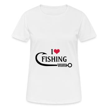 I Love Fishing - Women's Breathable T-Shirt - white - Front - AI Model Female 172 dark (172cm)