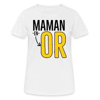 Maman en or. - T-shirt respirant Femme - blanc - Devant - AI Model Female 172 dark (172cm)