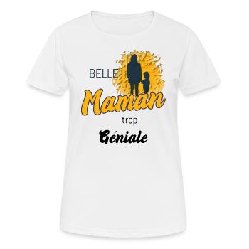 Belle-mère trop géniale. Belle mère. - T-shirt respirant Femme - blanc - Devant - AI Model Female 172 dark (172cm)