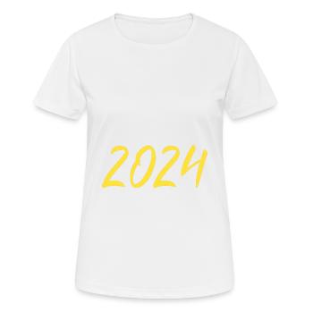 2024 Réveillon du Nouvel An Nouvel An jaune - T-shirt respirant Femme - blanc - Devant - AI Model Female 172 dark (172cm)