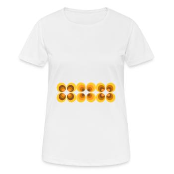 70er Jahre Blume Muster Retro - Frauen T-Shirt atmungsaktiv - Weiß - Vorne - AI Model Female 172 dark (172cm)