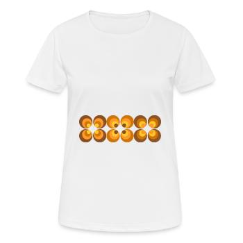 70er Jahre Blume Muster Retro - Frauen T-Shirt atmungsaktiv - Weiß - Vorne - AI Model Female 172 dark (172cm)