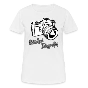 Oldschool Fotografin Retro Fotografie Analogkamera - Frauen T-Shirt atmungsaktiv - Weiß - Vorne - AI Model Female 172 dark (172cm)