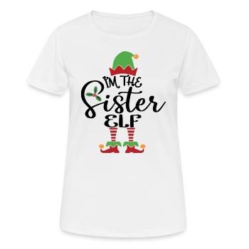 Schwester Elf süßes lustiges passendes Weihnachtskostüm - Frauen T-Shirt atmungsaktiv - Weiß - Vorne - AI Model Female 172 dark (172cm)