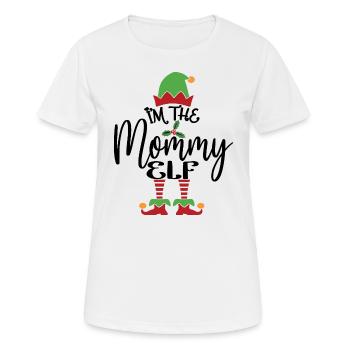 Mama Elf Niedliches lustiges passendes Weihnachtskostüm - Frauen T-Shirt atmungsaktiv - Weiß - Vorne - AI Model Female 172 dark (172cm)