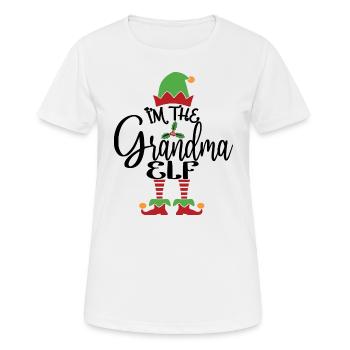 Grandma Elf Cute Funny Matching Christmas Costume - Women's Breathable T-Shirt - white - Front - AI Model Female 172 dark (172cm)