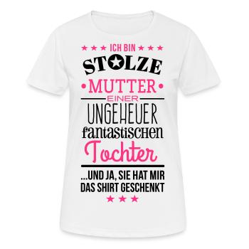 Ungeheuer fantastische Tochter - Mutter / Shirt - Frauen T-Shirt atmungsaktiv - Weiß - Vorne - AI Model Female 172 dark (172cm)