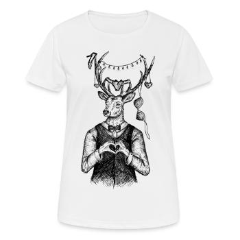 Hirsch - Wiesnhirsch - Pistenhirsch - - Frauen T-Shirt atmungsaktiv - Weiß - Vorne - AI Model Female 172 dark (172cm)