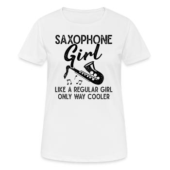 Saxophone Girl Saxophonist Orchestra Musician - Women's Breathable T-Shirt - white - Front - AI Model Female 172 dark (172cm)