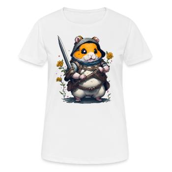 Ninja Hamster-Held des Gartens - Frauen T-Shirt atmungsaktiv - Weiß - Vorne - AI Model Female 172 dark (172cm)
