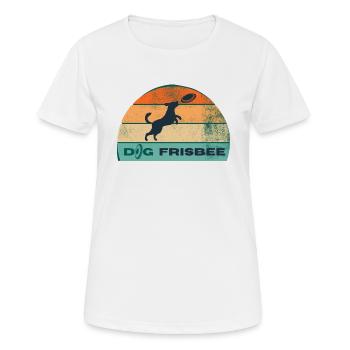 Hundesport - Hundefrosbee - Frauen T-Shirt atmungsaktiv - Weiß - Vorne - AI Model Female 172 dark (172cm)