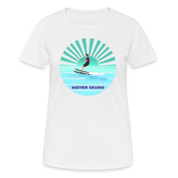 Sunset water skiing - Women's Breathable T-Shirt - white - Front - AI Model Female 172 dark (172cm)