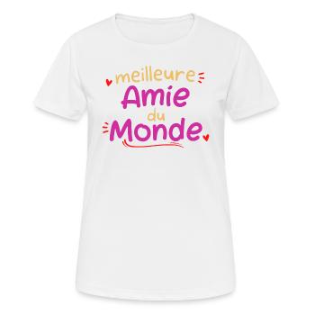 Meilleure Amie du Monde Cadeau Noel Femme Copine - T-shirt respirant Femme - blanc - Devant - AI Model Female 172 dark (172cm)