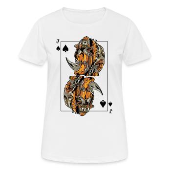 Nashorn Steampunk Kartenspiel Pik Jack Poker - Frauen T-Shirt atmungsaktiv - Weiß - Vorne - AI Model Female 172 dark (172cm)