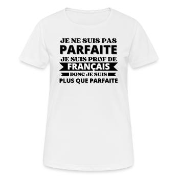 Cadeau Professeure de français Femme - T-shirt respirant Femme - blanc - Devant - AI Model Female 172 dark (172cm)