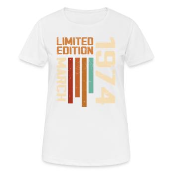 März 1974 Geburtstag 1974 Retro 1974 März - Frauen T-Shirt atmungsaktiv - Weiß - Vorne - AI Model Female 172 dark (172cm)
