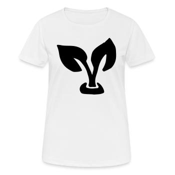Feuille gross / leaf - plant - Germin - T-shirt respirant Femme - blanc - Devant - AI Model Female 172 dark (172cm)
