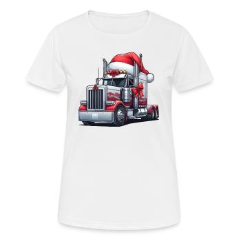 Grand camion semi-remorque américain - T-shirt respirant Femme - blanc - Devant - AI Model Female 172 dark (172cm)