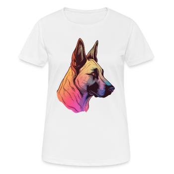Belgian Malinois - Frauen T-Shirt atmungsaktiv - Weiß - Vorne - AI Model Female 172 dark (172cm)