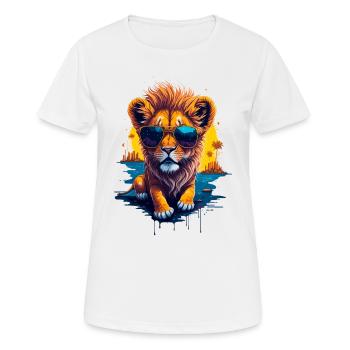 Mignon bébé lion - T-shirt respirant Femme - blanc - Devant - AI Model Female 172 dark (172cm)