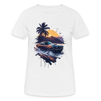 Klassischer Sportwagen - Frauen T-Shirt atmungsaktiv - Weiß - Vorne - AI Model Female 172 dark (172cm)