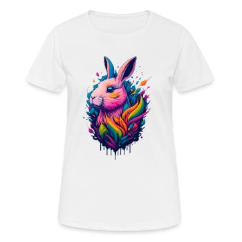 Illustration d’un lapin - T-shirt respirant Femme - blanc - Devant - AI Model Female 172 dark (172cm)