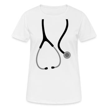 stethoscope 2 - T-shirt respirant Femme - blanc - Devant - AI Model Female 172 dark (172cm)