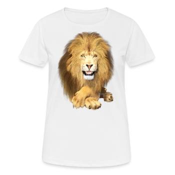 Lion couché, détendu - T-shirt respirant Femme - blanc - Devant - AI Model Female 172 dark (172cm)