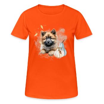 Autumn Eurasier | Watercolour - Women's Breathable T-Shirt - neon orange - Front - AI Model Female 172 dark (172cm)