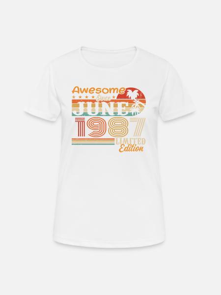 June 1987 Retro Vintage June 1987 birthday - Women's Breathable T-Shirt - white