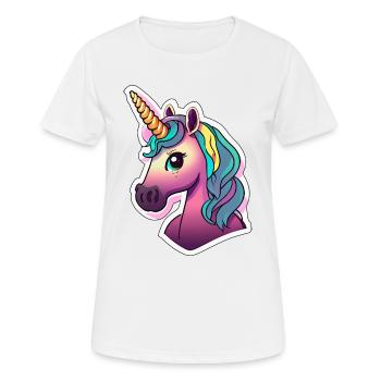Rainbow Unicorn for Girls Kids Horse - Women's Breathable T-Shirt - white - Front - AI Model Female 172 dark (172cm)