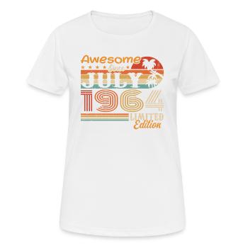 Juli 1964 Juli Geburtstagsgeschenk Juli 1964 - Frauen T-Shirt atmungsaktiv - Weiß - Vorne - AI Model Female 172 dark (172cm)