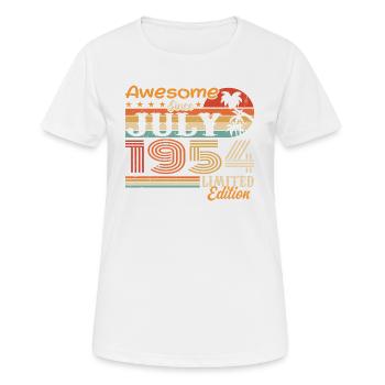 Juli 1954 Juli Geburtstagsgeschenk Juli 1954 - Frauen T-Shirt atmungsaktiv - Weiß - Vorne - AI Model Female 172 dark (172cm)