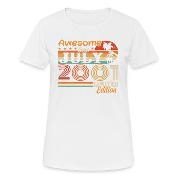 Juli 2001 Juli Geburtstagsgeschenk Juli 2001 - Frauen T-Shirt atmungsaktiv - Weiß - Vorne - AI Model Female 172 dark (172cm)