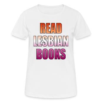 Lesen Sie lesbische Bücher - Frauen T-Shirt atmungsaktiv - Weiß - Vorne - AI Model Female 172 dark (172cm)