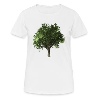 forest woods woodland wald tree baumstamm175 - Frauen T-Shirt atmungsaktiv - Weiß - Vorne - AI Model Female 172 dark (172cm)