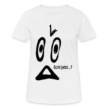 Smiley Echt jetzt...? - Frauen T-Shirt atmungsaktiv - Weiß - Vorne - AI Model Female 172 dark (172cm)