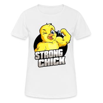 Strong Chick - Frauen T-Shirt atmungsaktiv - Weiß - Vorne - AI Model Female 172 dark (172cm)