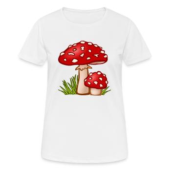 champignons champignons vegetables112 veggie veggie champignons - T-shirt respirant Femme - blanc - Devant - AI Model Female 172 dark (172cm)