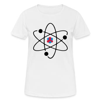 Atom 3farbig - Frauen T-Shirt atmungsaktiv - Weiß - Vorne - AI Model Female 172 dark (172cm)
