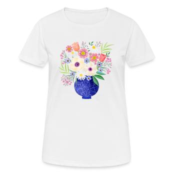 Bouquet. Modern. Customisable gift. - Women's Breathable T-Shirt - white - Front - AI Model Female 172 dark (172cm)