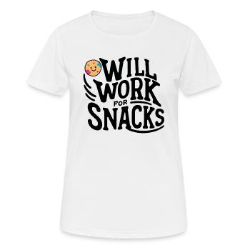 Working for biscuits - Women's Breathable T-Shirt - white - Front - AI Model Female 172 dark (172cm)